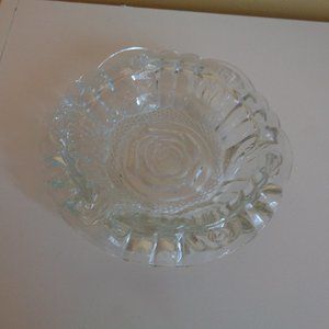 Vintage cut glass ashtray rose design on bottom